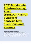 PC716 - Module 1 Interviewing, Bias, (B)OLDCARTS+1, Symptom analysis test questions and answers.d