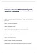 Certified Research Administrator (CRA) - Uniformed Guidance Exam Questions and Answers