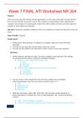 Week 7 FINAL ATI Worksheet NR 304 (Graded A+) LATEST UPDATE