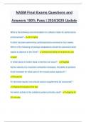 NASM Final Exams Questions and Answers 100% Pass | 2024/2025 Update