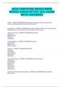 2024 CERTIFIED REGISTERED NURSE ANESTHETIST (E2) EXAM WITH ANSWERS