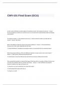 CWV-101 Final Exam Questions and Answers (GCU)