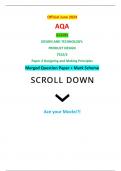 Official June 2024 AQA A-LEVEL DESIGN AND TECHNOLOGY: PRODUCT DESIGN 7552/2 Paper 2 Designing and Making Principles Merged Question Paper + Mark Scheme