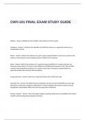 CWV-101 FINAL EXAM STUDY GUIDE QUESTIONS AND ANSWERS