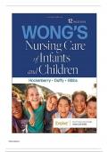 TEST BANK WONG'S NURSING CARE OF INFANTS AND CHILDREN 12TH EDITION HOCKENBERRY