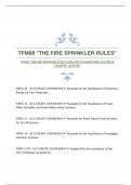 TFM08 "THE FIRE SPRINKLER RULES" EXAM WITH GUARANTEED ACCURATE ANSWERS |VERIFIED