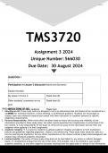 TMS3726 Assignment 3 (ANSWERS) 2024 - DISTINCTION GUARANTEED