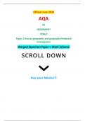 Official June 2024 AQA AS GEOGRAPHY 7036/2 Paper 2 Human geography and geography fieldwork investigation Merged Question Paper + Mark Scheme