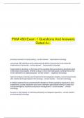     PHM 450 Exam 1 Questions And Answers Rated A+.