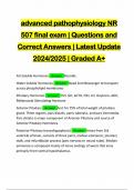 advanced pathophysiology NR 507 final exam | Questions and Correct Answers | Latest Update 2024/2025 | Graded A+