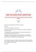 AINS 103 EXAM STUDY QUESTIONS WITH GUARANTEED ACCURATE ANSWERS |VERIFIED