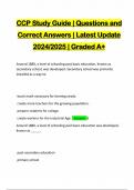 CCP Study Guide | Questions and Correct Answers | Latest Update 2024/2025 | Graded A+