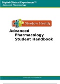  ADVANCED PHARMACOLOGY SHADOW HEALTH STUDENT HANDBOOK DIGITAL CLINICAL EXPERIENCES