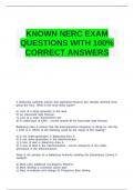 KNOWN NERC EXAM QUESTIONS WITH 100% CORRECT ANSWERS