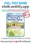 THE Test Bank for Ebersole and Hess' Gerontological Nursing and Healthy Aging in Canada 2nd Edition Touhy