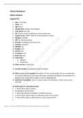 Clinical Worksheet Josephine Morrow