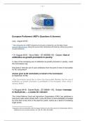 European Parliament: MEP’s Questions & Answers