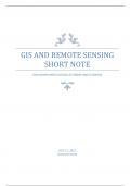 GIS AND REMOTE SENSING  SHORT NOTE