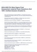 Phi Beta Sigma Final Assessment material Exam Questions And 100% Verified Answers Graded A+ 2024