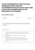 ATI RN COMPREHENSIVE PRACTICE EXAM SCREENSHOTS 2024-2025 /RN COMPREHENSIVE PRACTICE EXAM 2024-2025 ACTUAL EXAM SCREENSHOTS ALL 180 QUESTIONS WITH ANSWERS