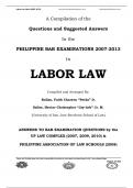 PHILIPPINE BAR EXAMINATIONS 2007-2013 In LABOR LAW