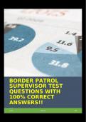 BORDER PATROL SUPERVISOR TEST QUESTIONS WITH 100% CORRECT ANSWERS!!