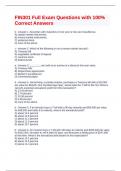 FIN301 Full Exam Questions with 100% Correct Answers