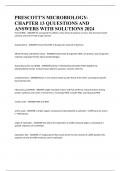 PRESCOTT'S MICROBIOLOGY- CHAPTER 13 QUUESTIONS AND ANSWERS WITH SOLUTIONS 2024