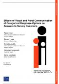 Effects of Visual and Aural Communication  of Categorical Response Options on  Answers to Survey Questions