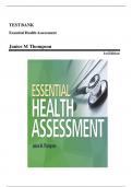 Test Bank - Essential Health Assessment, 1st edition (Thompson, Newest), Chapter 1-24 | All Chapters