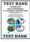 Test bank for community health nursing a canadian perspective  Newest Revised 5th edition by stamler yiu