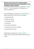 Business Acumen for Compensation Professionals (CCP) Exam Questions and Answers (Latest 2024)