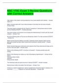 NSC 170C Exam 3 Review Questions with Correct Answers 