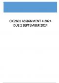 CIC2601 Assignment 4 (COMPLETE ANSWERS) 2024 - DUE 2 September 2024