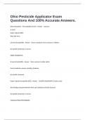 Ohio Pesticide Applicator Exam Questions And 100% Accurate Answers.