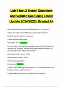 Lab 3 test 2 Exam | Questions and Verified Solutions | Latest Update 2024/2025 | Graded A+