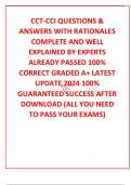 CCT-CCI QUESTIONS & ANSWERS WITH RATIONALES COMPLETE AND WELL EXPLAINED BY EXPERTS ALREADY PASSED 100% CORRECT GRADED A+ LATEST UPDATE 2024 100% GUARANTEED SUCCESS AFTER DOWNLOAD (ALL YOU NEED TO PASS YOUR EXAMS)