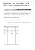 Oscillators_Lab_Worksheet_PHET 100% correct answers aid grade ‘A’