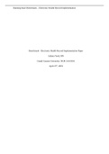 NUR 514 Topic 8 Assignment; Benchmark - Electronic Health Record Implementation Paper: October 2019/2020.