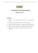 NURS3151 Week 3 Assignment, NURS3151 Week 4 Assignment, NURS3151 Week 5 Assignment, NURS3151 Week 6 Assignment: Foundations of Nursing Research (Best for Exam Preparation)