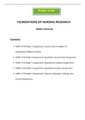 NURS3150 Week 3 Assignment, NURS3150 Week 4 Assignment, NURS3150 Week 5 Assignment, NURS3150 Week 6 Assignment:  Foundations of Nursing Research (Verified Documents)