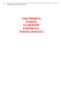 C493- PROJECT   NURSING  LEADERSHIP  EXPERIENCE-  NURSING BURNOUT