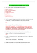 NR 283 ENDOCRINE QUIZ / NR283 ENDOCRINE QUIZ: 100% CORRECT,CHAMBERLAIN COLLEGE OF NURSING