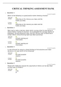 CRITICAL THINKING final ASSESSMENT BANK:Mark had to make a decision about which nursing school he was going to attend. ............2021