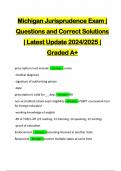 Michigan Jurisprudence Exam | Questions and Correct Solutions | Latest Update 2024/2025 | Graded A+