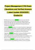 Project Management C783 Exam | Questions and Verified Answers | Latest Update 2024/2025 | Graded A+