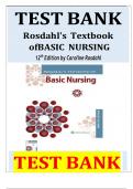 Test Bank - Rosdahl's Textbook of Basic Nursing 12th Edition by Caroline Rosdahl  ; Complete Solution A Graded