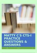 MATTY C'S CTS-I PRACTICE QUESTIONS & ANSWERS SCORED A+