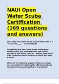 NAUI Open Water Scuba Certification (169 questions and answers).