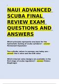 NAUI ADVANCED SCUBA FINAL REVIEW EXAM QUESTIONS AND ANSWERS.